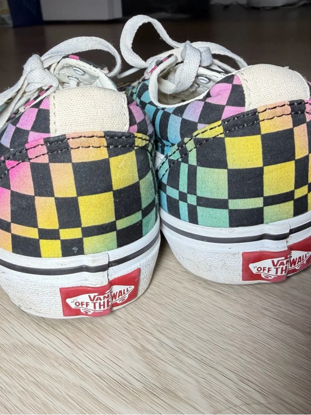 🧡| Vans Checkerboard Rainbow Slip-On Style Sneakers - Multicolor - Picture 3 of 6